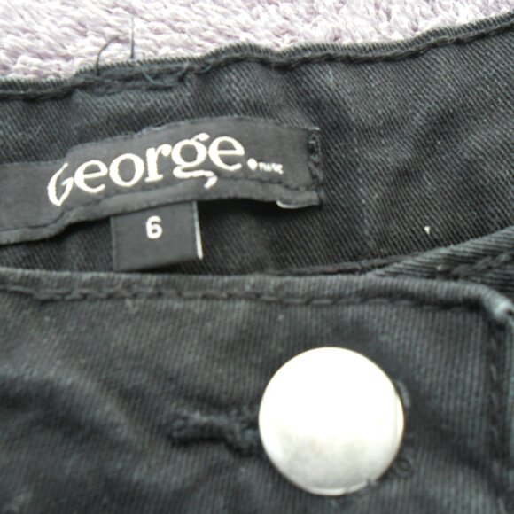 Black shorts by "George". 98% cotton.  Size 6. - Picture 3 of 3